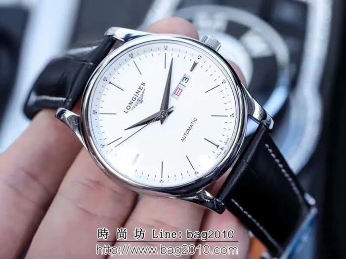 LONGINES浪琴 2018全新 簡約雙曆男士機械腕表 WSS1828